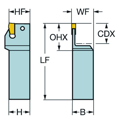 Sandvik Coromant L151.21-2525-40A T-Max Q-Cut, schachtgereedschap voor afsteken en groefsteken