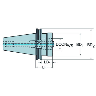 Sandvik Coromant A390.45-50 80 050M CAT-V naar VL-adapter