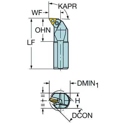 Sandvik Coromant S32U-PTFNL 16-W T-Max P, boorbaar voor draaien