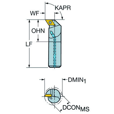 Sandvik Coromant E16R-SDUCL 07-ER CoroTurn 107, volhardmetalen kotterbaar voor draaien