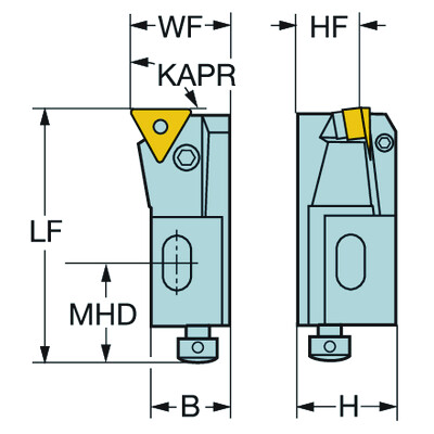Sandvik Coromant PTFNL 16CA-16T-Max P, cassette voor draaien