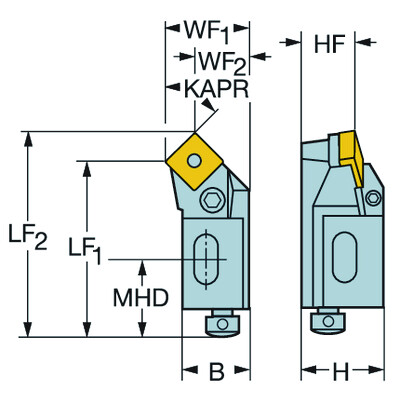 Sandvik Coromant PSSNR 16CA-12T-Max P, cassette voor draaien