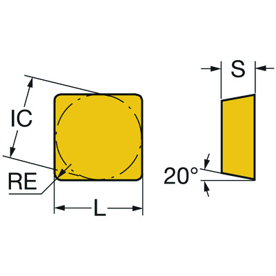 Sandvik Coromant SEGN 12 03 08 H10 T-Max, wisselplaat voor draaien