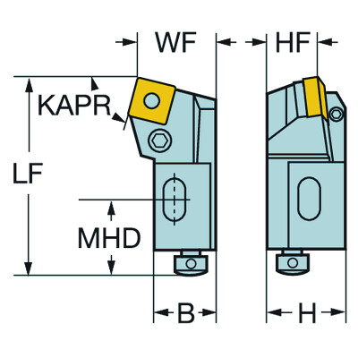 Sandvik Coromant PSRNR 16CA-12 T-Max P, cassette voor draaien