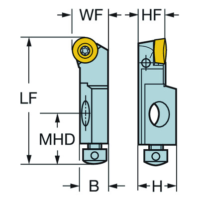 Sandvik Coromant SRSCL 08CA-08 CoroTurn 107, cassette voor draaien