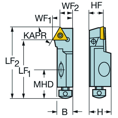 Sandvik Coromant STTCL 08CA-09 CoroTurn 107, cassette voor draaien