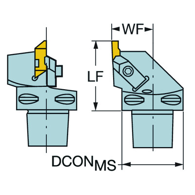 Sandvik Coromant C4-TLSR-27050-3 Top Lok, snij-unit voor afsteken en groefsteken
