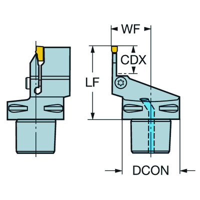 Sandvik Coromant C4-LF151.23-27060-30 T-Max Q-Cut, snij-unit voor afsteken en groefsteken