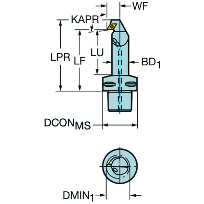 Sandvik Coromant C4-SDUCL-13070-07X CoroTurn 107, snij-unit voor trekkend kotteren