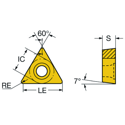 Sandvik Coromant TCMT 11 02 04-UF 5015 CoroTurn 107, wisselplaat voor draaien