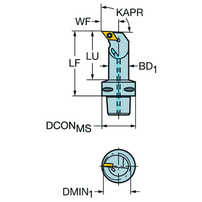 Sandvik Coromant C5-SDUCR-22110-11 CoroTurn 107, snijeenheid voor draaien