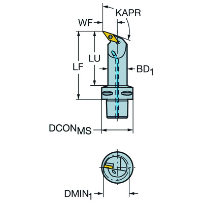 Sandvik Coromant C5-SVQBR-35150-16 CoroTurn 107, snijeenheid voor draaien