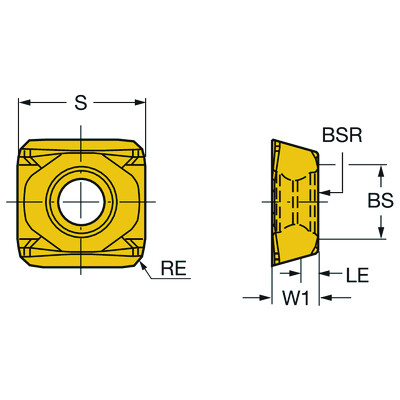 Sandvik Coromant N260.8-1204-F 3020 AUTO AF freeswisselplaat