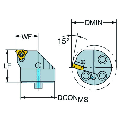 Sandvik Coromant R566.0KFC-202014-11 T-Max U-Lock, kop voor draadsnijden
