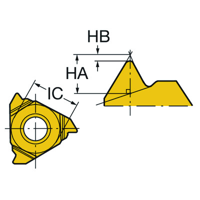 Sandvik Coromant R166.0L-11NT01F180 1020 T-Max U-Lock, wisselplaat voor draadsnijden