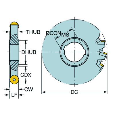 Sandvik Coromant N331.32-205T51EMQ CoroMill 331, instelbare frees voor zij- en vlakfrezen