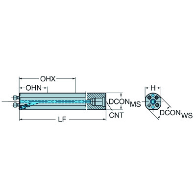 Sandvik Coromant A570-2C D12 05-20 Cilindrische schacht naar CoroTurn SL adapter