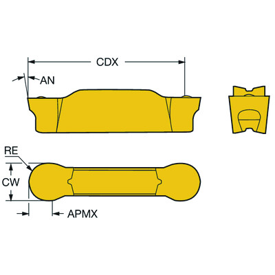 Sandvik Coromant N123J2-0600-RM 2135 CoroCut 1-2, wisselplaat voor profieldraaien