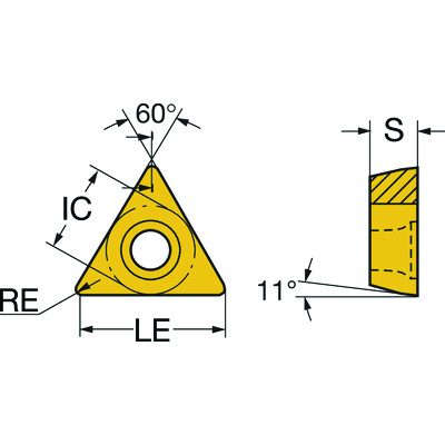 Sandvik Coromant TPMT 11 03 02-PF 5015 CoroTurn 111, wisselplaat voor draaien