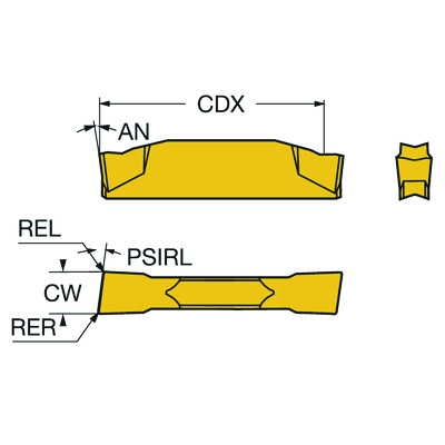 Sandvik Coromant L123F2-0250-0502-CM 2135 CoroCut 1-2, wisselplaat voor afsteken
