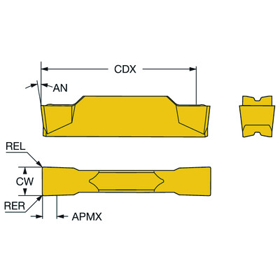 Sandvik Coromant N123G2-0300-0004-TM 2135 CoroCut 1-2, wisselplaat voor draaien