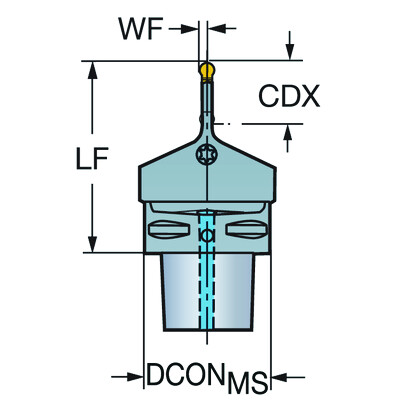 Sandvik Coromant C5-NF123G20-00070B CoroCut 1-2, snij-unit voor afsteken en groefsteken
