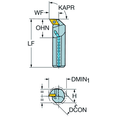Sandvik Coromant A12S-SDUPR 3 CoroTurn 111, boorbaar voor draaien