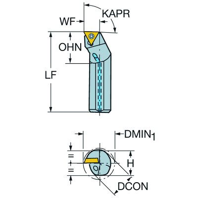 Sandvik Coromant A05H-STFPR 1.2 CoroTurn 111, boorbaar voor draaien