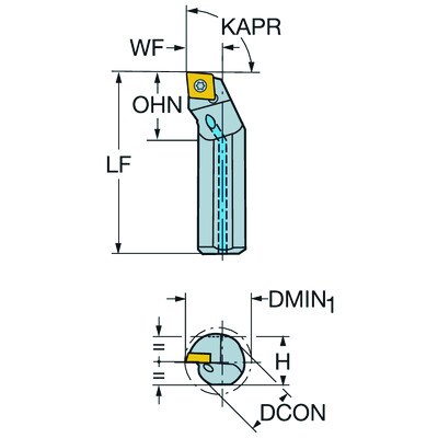 Sandvik Coromant A05K-SCLPR 2 CoroTurn 111, boorbaar voor draaien