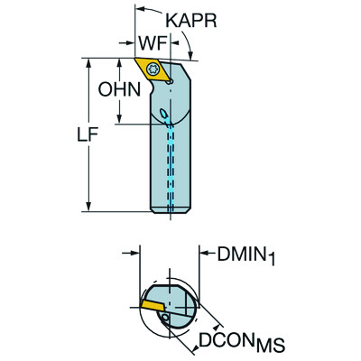 Sandvik Coromant E10R-SDUPR 2-R CoroTurn 111, volhardmetalen kotterbaar voor draaien