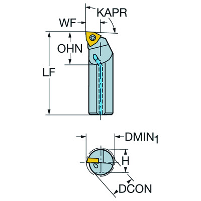Sandvik Coromant A08H-SWLPL 02 CoroTurn 111, boorbaar voor draaien