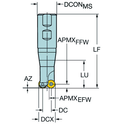 Sandvik Coromant R300-016B20L-08L CoroMill 300, frees voor profielfrezen