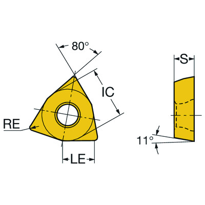 Sandvik Coromant WPMT 02 01 04-MF 2025 CoroTurn 111, wisselplaat voor draaien