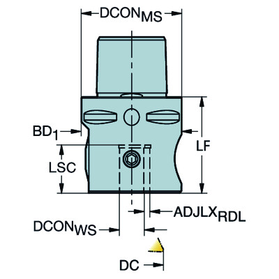 Sandvik Coromant C5-391.37A-16 070A Coromant Capto naar fijnkotterkop-adapter
