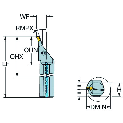 Sandvik Coromant LAX123J094-24B-020 CoroCut 1-2 houder voor profieldraaien