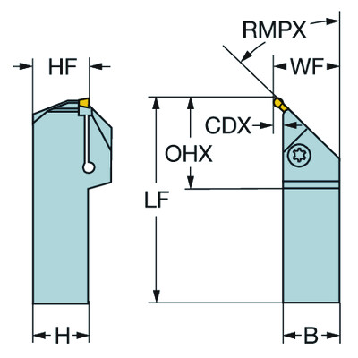 Sandvik Coromant LX123G016-16B-045 CoroCut 1-2 schachtgereedschap voor profieldraaien