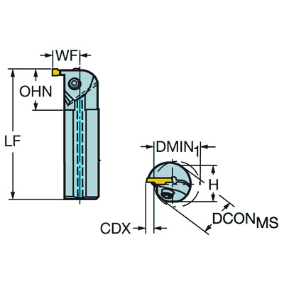 Sandvik Coromant LAG123E09-32B CoroCut 1-2, kotterbaar voor groefsteken