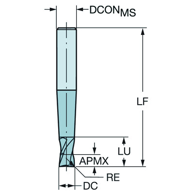 Sandvik Coromant R216.24-10030GAP10G 1610CoroMill Plura, volhardmetalen vingerfrees voor het frezen van harde