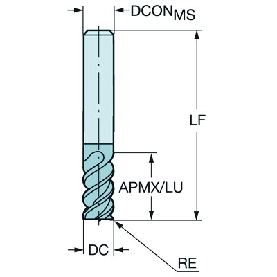 Sandvik Coromant R215.26-12050CAC26H 1610CoroMill Plura, volhardmetalen vingerfrees voor nabewerken