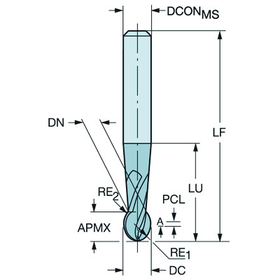 Sandvik Coromant R216.62-01030-AO20G 1610CoroMill Plura, volhardmetalen radiusfrees voor profielfrezen
