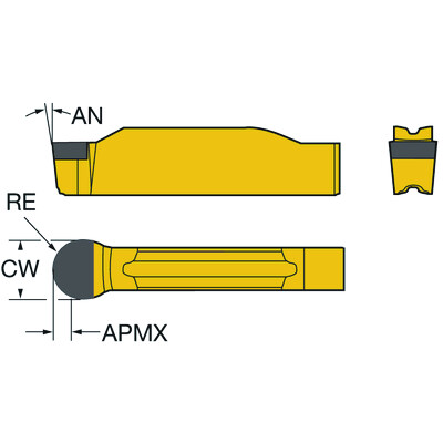 Sandvik Coromant N123F1-0300-RE CB20CoroCut 1-2, wisselplaat voor profieldraaien