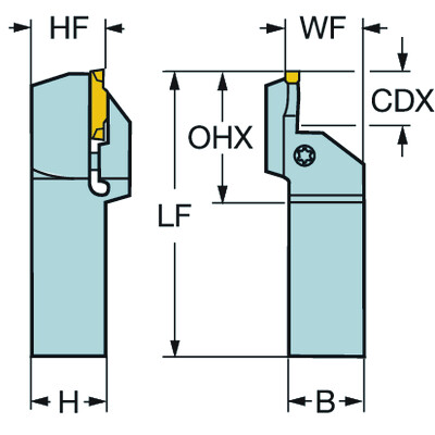 Sandvik Coromant LF123J20-2525B-040BMCoroCut 1-2, schachtgereedschap voor kopsteken