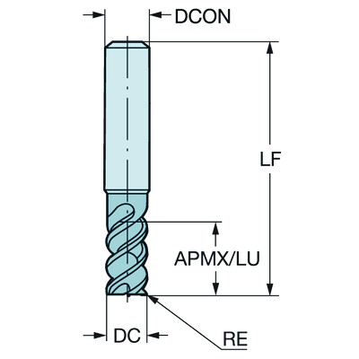 Sandvik Coromant RA216.24-1650AAK08P 1630CoroMill Plura, volhardmetalen vingerfrees voor stabiel multi-bewerking frezen
