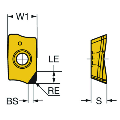 Sandvik Coromant R390-11T304E-P4-NL CD10CoroMill 390, wisselplaat voor hoekfrezen