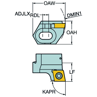Sandvik Coromant R820F-BR24SCFC12ASlede voor CoroBore BR30