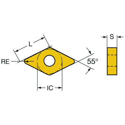 Sandvik Coromant DNGA150608T01525 6050T-Max P, wisselplaat voor draaien
