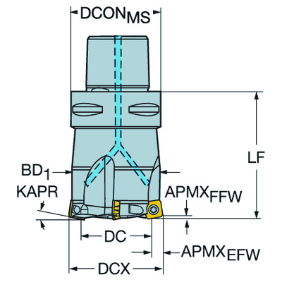 Sandvik Coromant RA210-063C5-14MCoroMill 210, frees voor frezen met hoge voeding