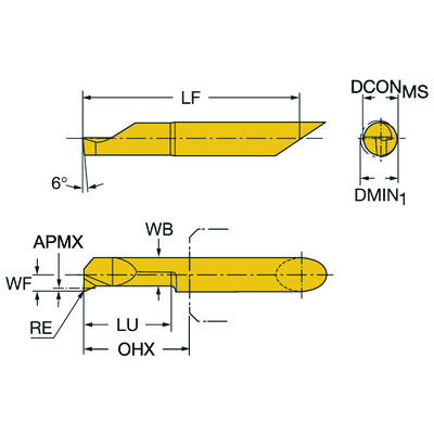 Sandvik Coromant CXS-04T090-15-4215R 1025CoroTurn XS, volhardmetalen draaigereedschap
