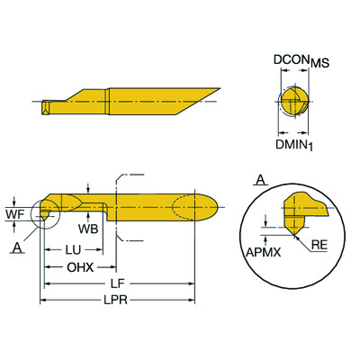 Sandvik Coromant CXS-06T045-20-6225R 1025CoroTurn XS, volhardmetalen draaigereedschap