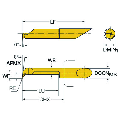 Sandvik Coromant CXS-07T098-20-7240R 1025CoroTurn XS, volhardmetalen draaigereedschap